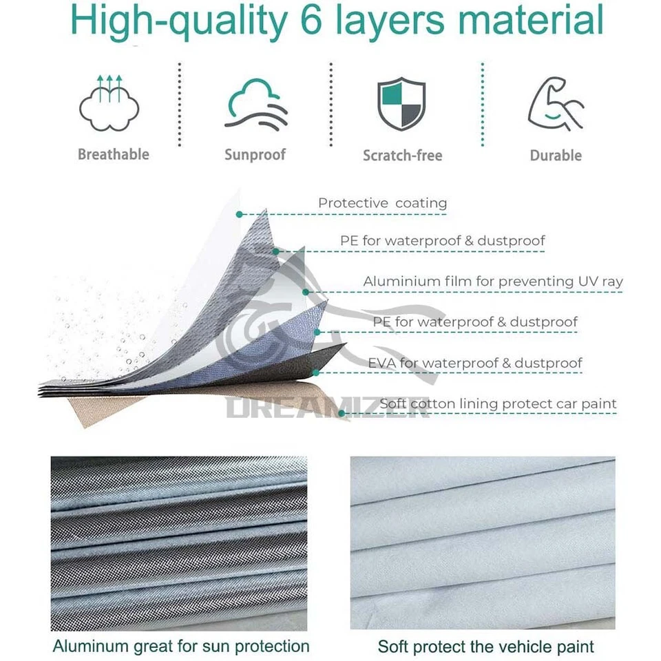 Cubierta Completa Coche Tafetán Impermeable A Prueba de Polvo Resistente UV Protección Exterior XL Foto 3 de 4