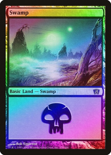 MTG Magic - Swamp (339) Core Set 8th Edition Foil Black Border #B