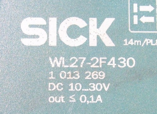 SICK WL27-2F430 PHOTOELECTRIC SENSOR 10-30VDC 0,1A ***XLNT*** - Picture 2 of 10