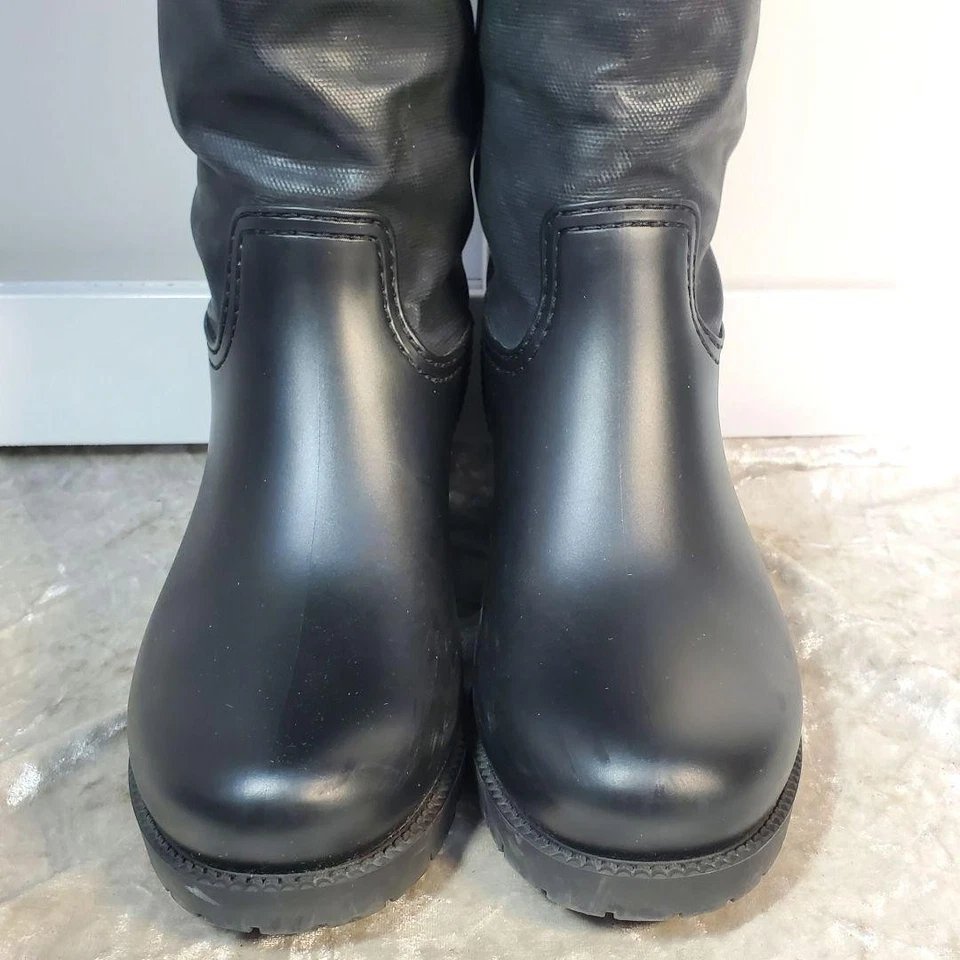 Botas de Lluvia Largas Negras Maison Margiela MM6 Lona Recubierta de Goma Talla 23 cm Foto 4 de 4