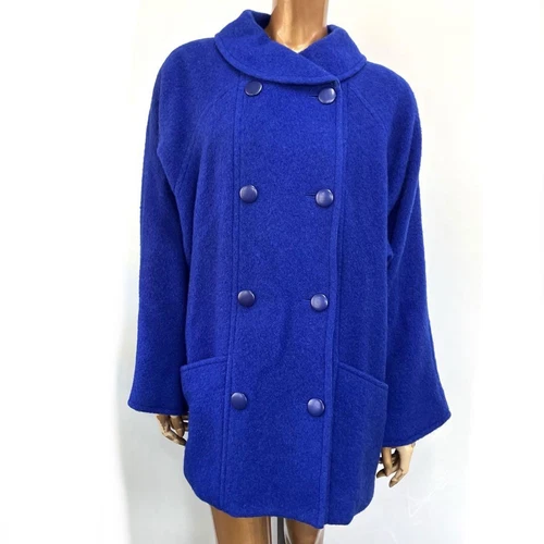 Cappotto lana Christian Dior ReadytoPorte vintage blu royal moda donna