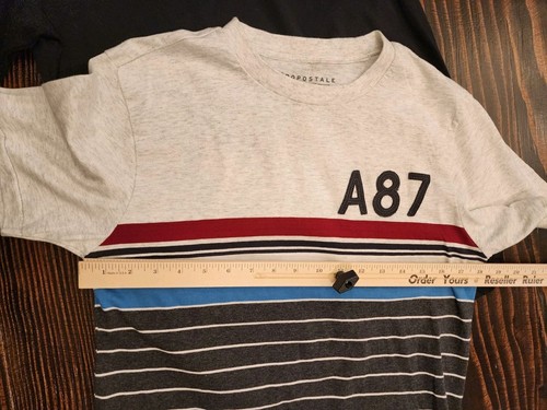 Set Of 2 Aeropostale Mens Small Graphic Logo Tee T-Shirt Polo Black Gray New - Picture 8 of 13