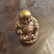 Small Copper Tone Laughing Buddha statue 7 Cm