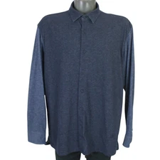 J.W. Anderson Uniqlo Blue Colorblock Long Sleeve Button Up Shirt Mens XL