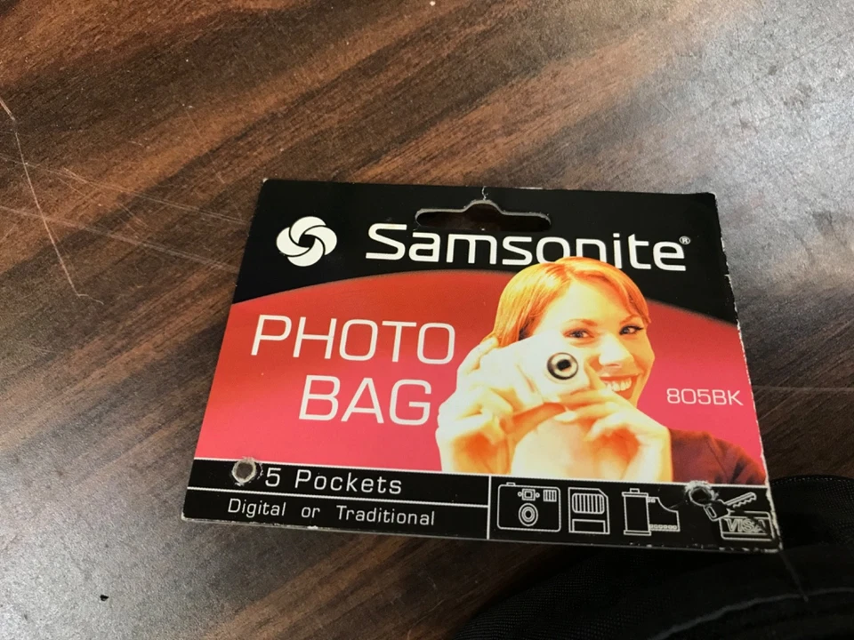 Samsonite Black Small 5 Pocket Camera Bag w/Strap 805 BK New With Tags - Image 3 of 4