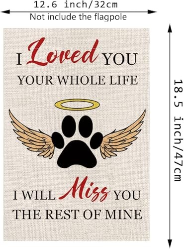 Memorial Garden Flag Vertical Double Sided Dog Paw Outdoor Yard Decoration 