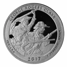 2017 S Parks Quarter George Rogers Clark ATB Proof Single Gem Deep Cameo CN-Cla