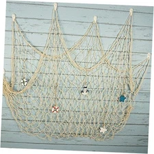 Bilipala Rustic Nautical Decorative Fishing Net Wall Hangings Decor with 