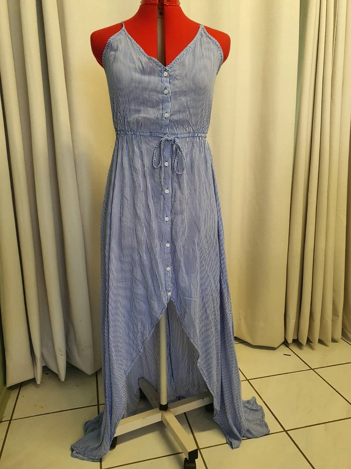 Cotton On Blue/white Stripe Soft Cotton Maxi Dress Size 12 - image 4 of 4