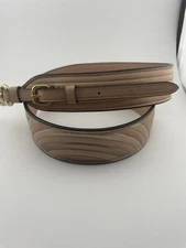 Coach Novelty Strap Quilted Deco Metallic Pink Nude Leather Gold Hardware