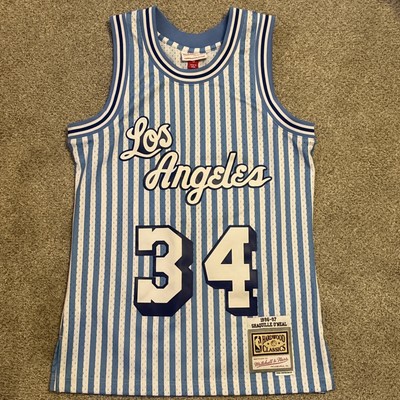 Shaquille O'Neal Small Mitchell & Ness NBA Striped Swingman Jersey 1996 Lakers