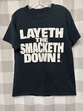 Vintage WWF The Rock Layeth The Smacketh Down T Shirts WWE See Measurements