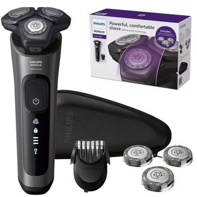 Electric Shaver Rechargeable Wet Dry Pop up Trimmer Travel Case Philips Cordless