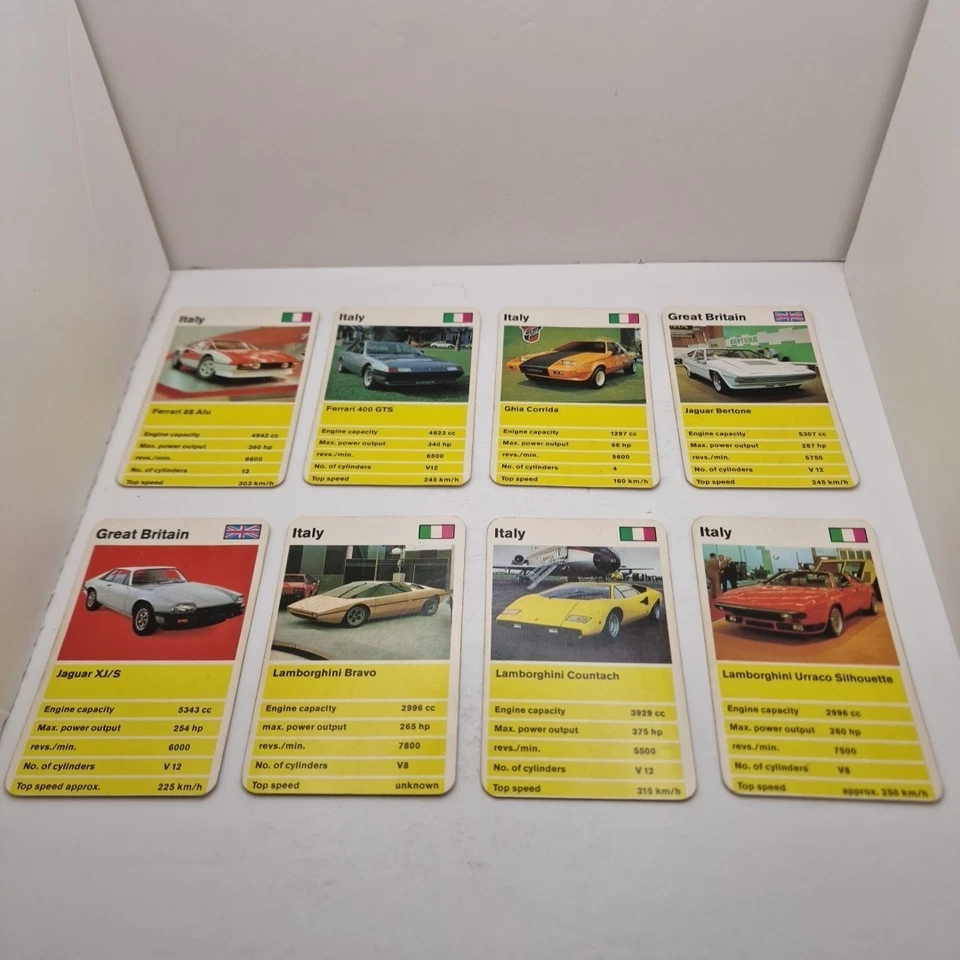 Vintage Waddingtons Top Trumps Universal Series 1982 Super Cars - Complete Deck - Image 4 of 4