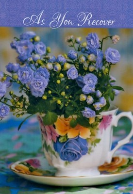 Get Well Joyful Noise Purple Flowers Floral Vase Christian Greeting Card