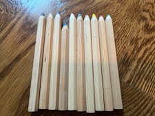 Natural Wood Colored Pencil Set  10 Pieces  .pre-owned