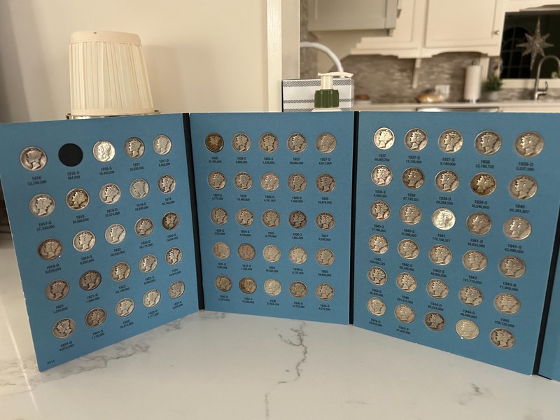 79 Mercury Dimes~Whitman Coin Folder~Receipts for 51 Coins~Rare Coins Inside~