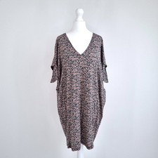 Ganni T-shirt Dress Floral Print Ditsy Black Pink Tunic Top Jersey Mini Small