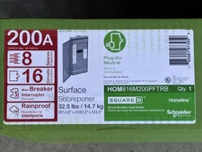 Square D  Homeline 200 Amp 8 Spaces 16 Circuit Outdoor Main Breaker