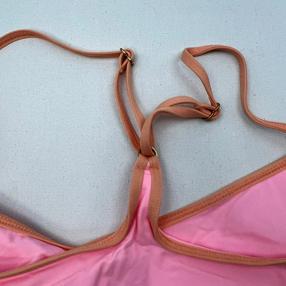 Top de bikini L*Space para mujer Pamela Pull Over espalda en T rosa/naranja talla XL nuevo Foto 4 de 4