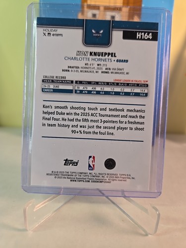 2025-26 Topps Holiday - Kon Knueppel #H164 (RC) - Afbeelding 3 van 3