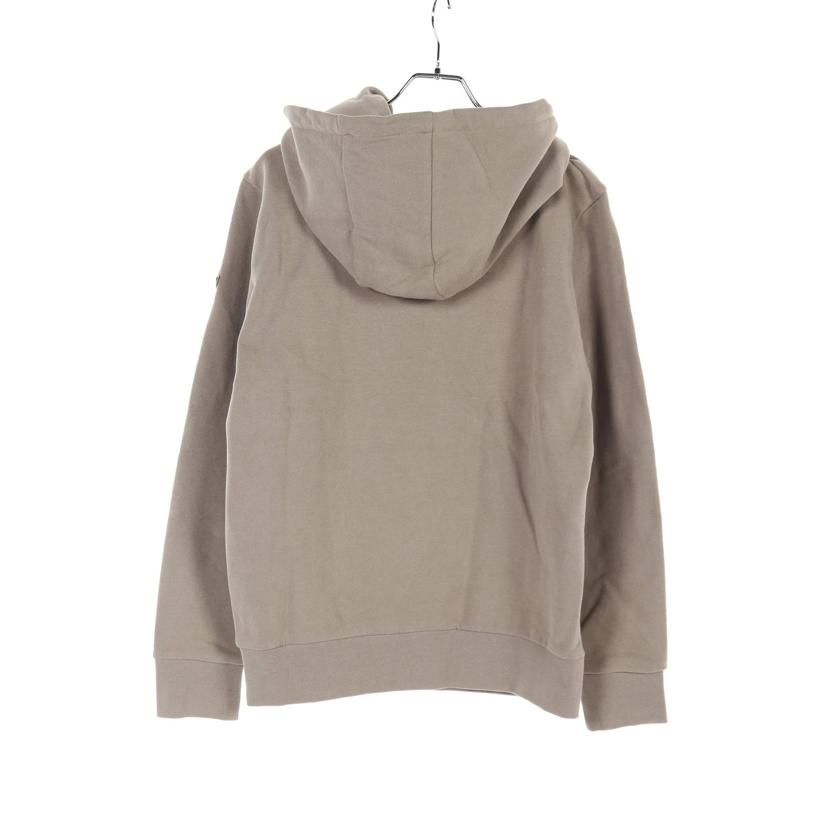 【Tops】MONCLER Felpa con Cappuccio Logo Pullover Parka Cotone Grigio Verde Moncler