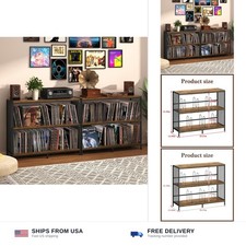 3-Tier Vinyl Record Storage: Vintage Player Table with Spacious Storage - Up ...
