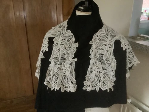 antique lace collar delicate tape lace with hand made fillings cruciform shape