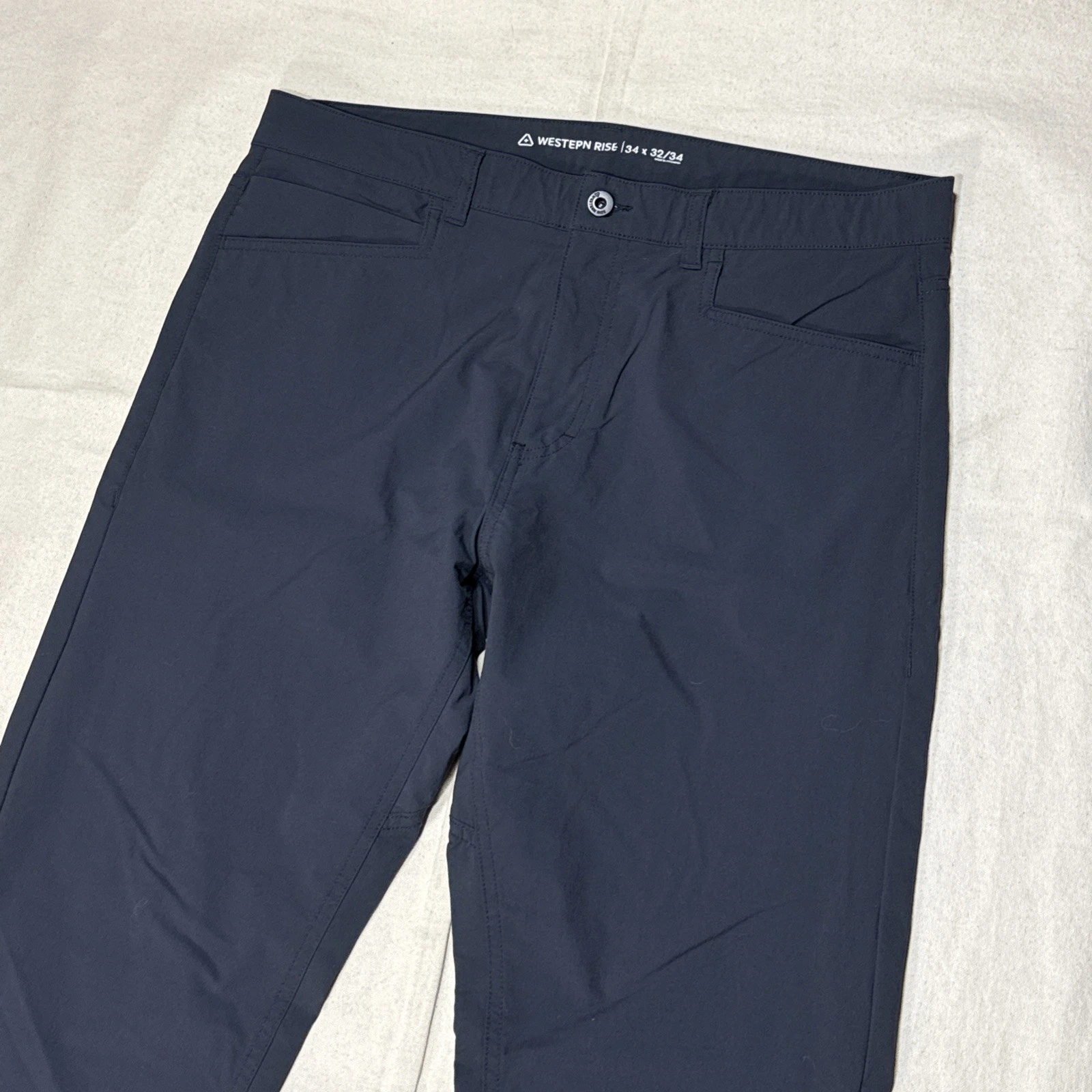 Western Rise Pants Evolution Slim Fit Flat Front Zip Fly Men Sz 34x31 Black
