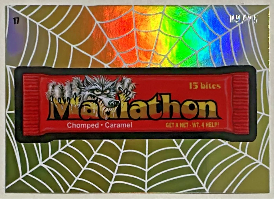2025 Topps Wacky Packages Halloween Maulathon 9/25 Gold Web Foil #17 - Image 2 of 3