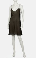 Oscar de la Renta Women's Black Silk V-Neck Sleeveless Slip Dress Size 10