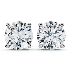 1Ct TW Round Diamond Studs 14k Gold Lab Grown