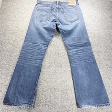 Levis 527 Jeans Men 36x32 Blue Denim Low Boot Cut Straight Leg Dark Wash Y2K