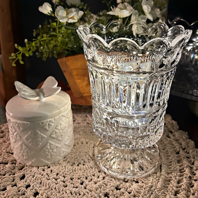 Vtg Fifth Avenue Crystal Hurricane, Fairy Lamp Alternative 7  Battery Lights Inc
