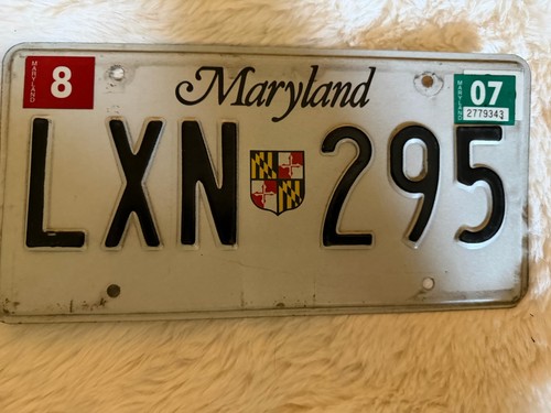 Maryland License Plate LXN 295 with 2007 Registration Sticker