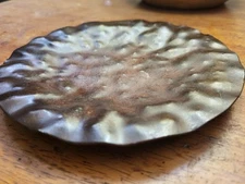 JAN BARBOGLIO Plate 7" Iron Metal Valet Tray Plate Trinket -Hand Forged Hammered