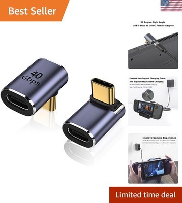 Compact 100W USB-C Adapter 2 Pack - Metallic Purple Right Angle Solution