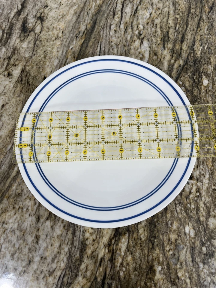 2 Platos de Cena Corelle CLASSIC CAFÉ AZUL Blanco Con Rayas Azules 🇺🇸 Foto 3 de 4