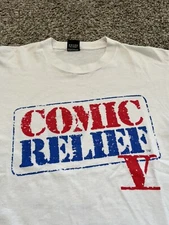 Vintage 1992 Single Stitch Comic Relief 3 Robin Williams White T Shirt Size L