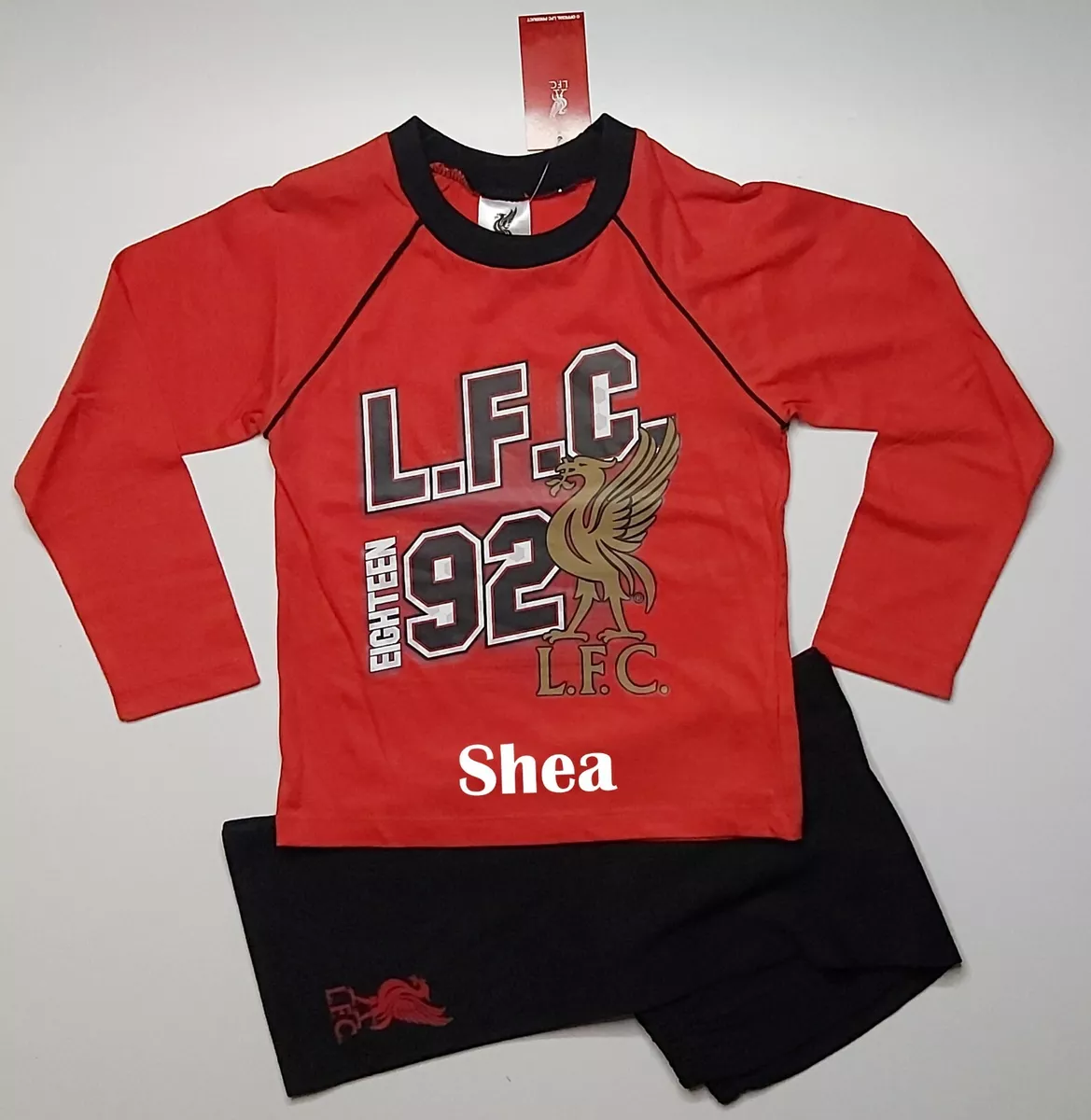 Personalised Liverpool FC cotton pyjamas age 4 5 years with name red black