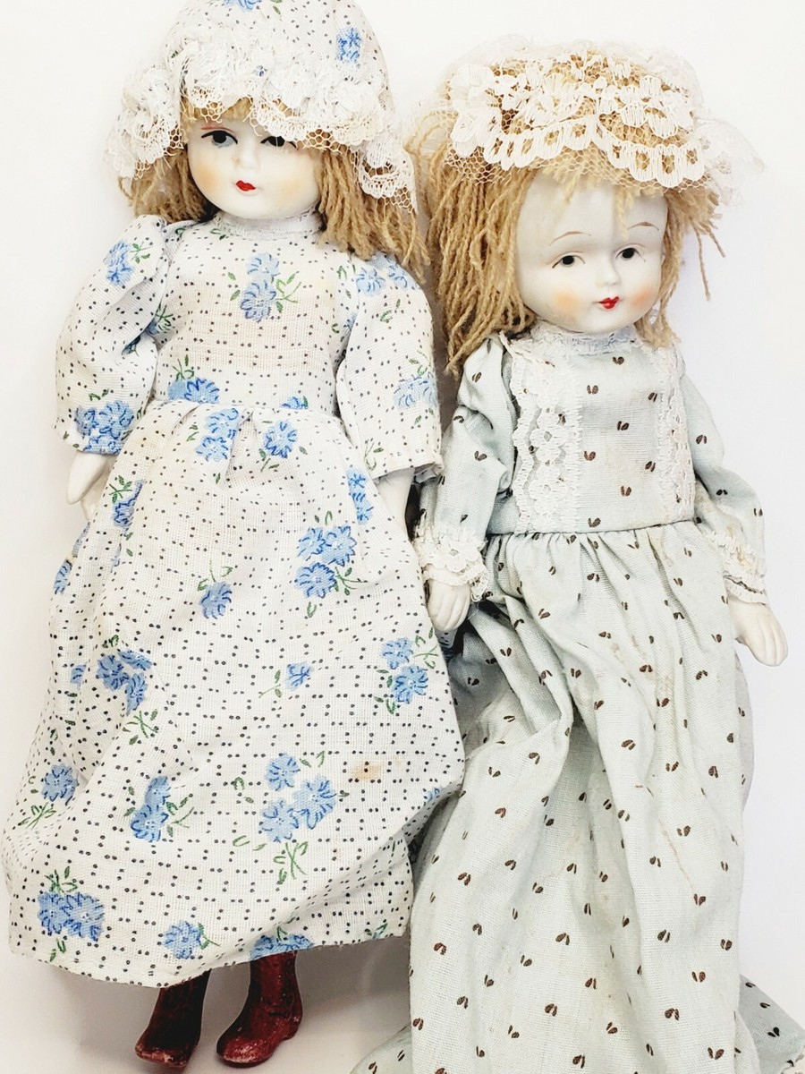 Vintage Dolls, China Faces Set Of 2, Made Of Bendable Wire And Hard  Plastic-10