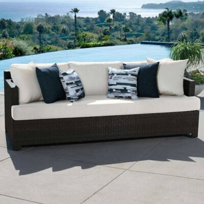 Abbyson Sunbrella Belmont Deep Seating Patio Outdoor Sofa