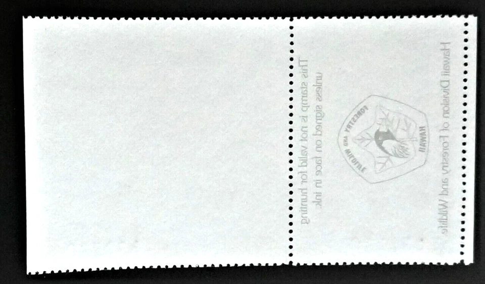 2001 Hawaii Wildlife Conservation "Hunter" Duck Stamp, HI6, Green Pheasant - Image 2 of 2