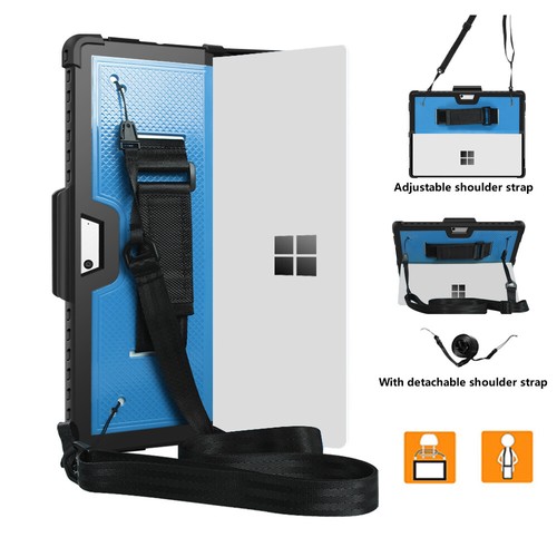 For Microsoft Surface Pro 9 8 Tablet Case Hard Back rubber Cover Built in Strap - Picture 45 of 52