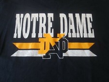 Vintage 80's Champion NOTRE DAME T-Shirt Navy Large Single Stitch Made in USA