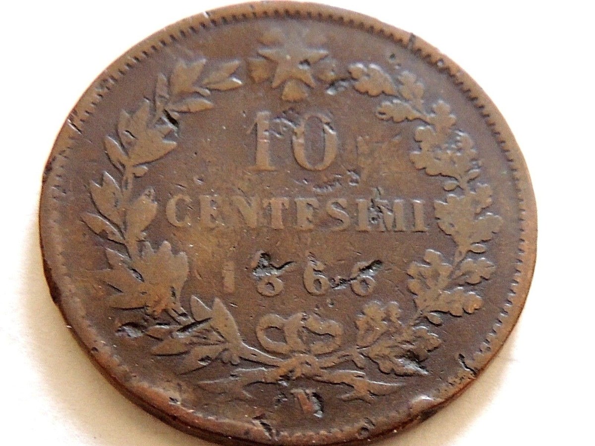 1866-N Italy Ten (10) Centesimi 