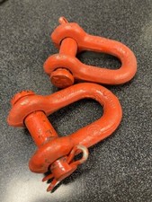 2 pcs. 3/8" Utility D Shackle Chain Lifting Eye 1-1/2 Ton WLL 10mm USA
