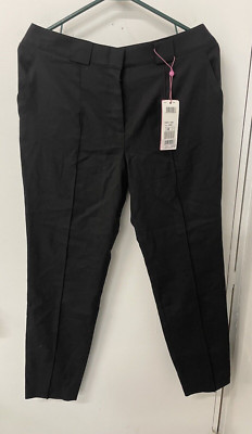 Basler Wool Blend 38 Black Dress Pant Slim German Stretch New Tag Skinny Trouser