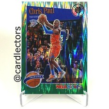 2019-20 NBA Hoops Premium Stock CHRIS PAUL Tribute #288 Green Flash PRIZM #'d/99