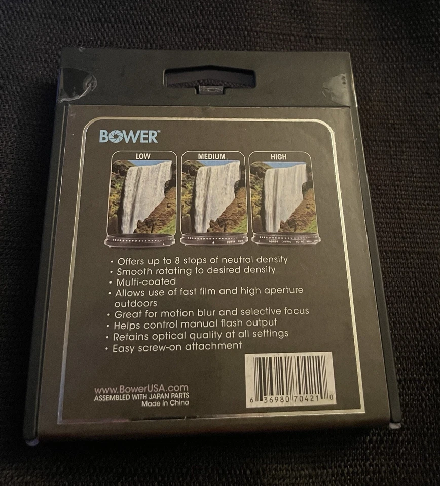 Bower 77mm Digital HD Variable Neutral Density Filter (ND) Black - Image 3 of 3
